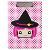 Kawaii Pink Haire Witch Clip Board Klembord (Voorkant)