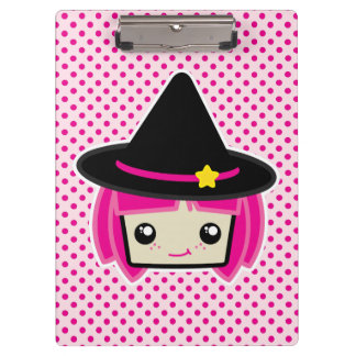 Kawaii Pink Haire Witch Clip Board Klembord