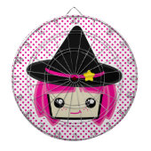 Kawaii Pink Haire Witch Dart Board Dartbord (Voorkant)