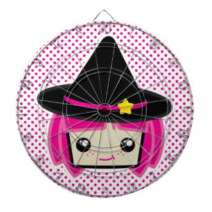 Kawaii Pink Haire Witch Dart Board Dartbord