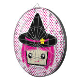 Kawaii Pink Haire Witch Dart Board Dartbord (Voorkant Rechts)