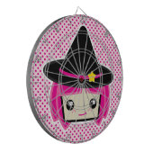Kawaii Pink Haire Witch Dart Board Dartbord (Voorkant Links)