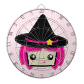Kawaii Pink Haire Witch Dart Board Dartbord (Voorkant)