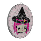 Kawaii Pink Haire Witch Dart Board Dartbord (Voorkant Links)