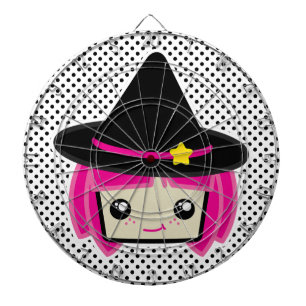 Kawaii Pink Haire Witch Dart Board Dartbord