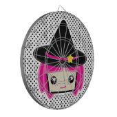 Kawaii Pink Haire Witch Dart Board Dartbord (Voorkant Links)