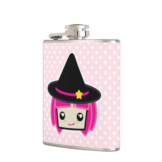 Kawaii Pink Haire Witch Flask Heupfles (Links)