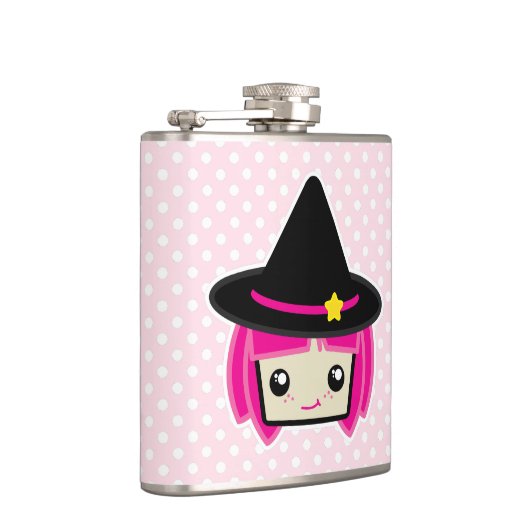 Kawaii Pink Haire Witch Flask Heupfles (Rechts)