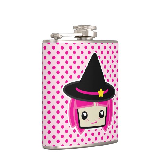 Kawaii Pink Haire Witch Flask Heupfles (Rechts)
