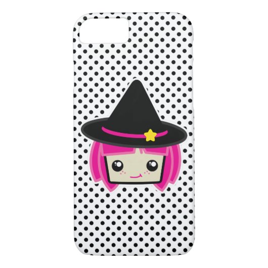Kawaii Pink Haire Witch iPhone Case (Achterkant)