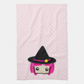 Kawaii Pink Haire Witch Kitchen Towel Theedoek (Verticaal)