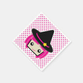 Kawaii Pink Haire Witch Napkins Servetten (Hoek)