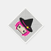 Kawaii Pink Haire Witch Napkins Servetten (Hoek)