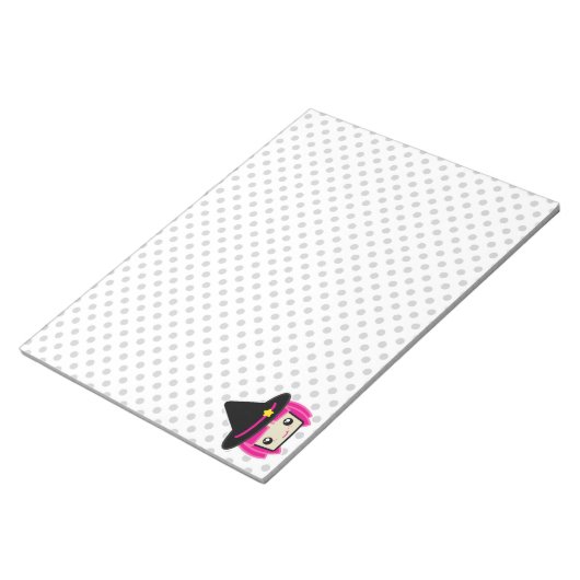 Kawaii Pink Haire Witch Notepad Notitieblok (Schuin)