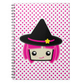 Kawaii Pink Haire Witch Notitieboek (Voorkant)