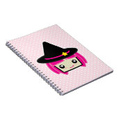 Kawaii Pink Haire Witch Notitieboek (Rechterzijde)