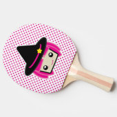 Kawaii Pink Haire Witch Ping Pong Paddle Tafeltennisbatje (Zijkant)
