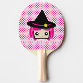 Kawaii Pink Haire Witch Ping Pong Paddle Tafeltennisbatje (Voorkant)