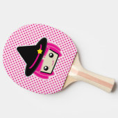Kawaii Pink Haire Witch Ping Pong Paddle Tafeltennisbatje (Zijkant)
