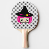 Kawaii Pink Haire Witch Ping Pong Paddle Tafeltennisbatje (Achterkant)