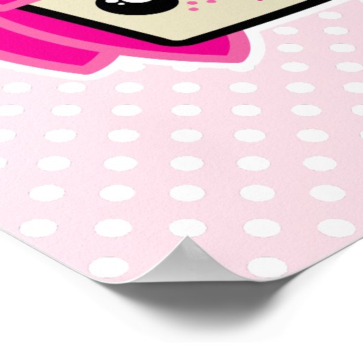 Kawaii Pink Haire Witch Poster Print (Hoek)