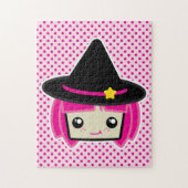 Kawaii Pink Haire Witch Puzzle Legpuzzel (Verticaal)
