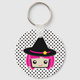 Kawaii Pink Haire Witch Sleutelhanger