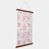 Kawaii Pink Halloween Ghosts & Pumpkin (2) Hangend Wandkleed (Gebogen)