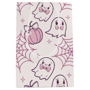 Kawaii Pink Halloween Ghosts & Pumpkin Medium Cadeauzakje