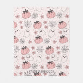 Kawaii Pink Halloween Ghosts & Pumpkins Fleece Deken (Voorkant)