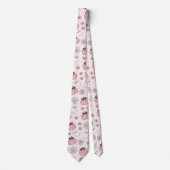 Kawaii Pink Halloween Ghosts & Pumpkins Stropdas (Voorkant)