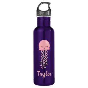 Kawaii Pink Jellyfish Paars Waterfles