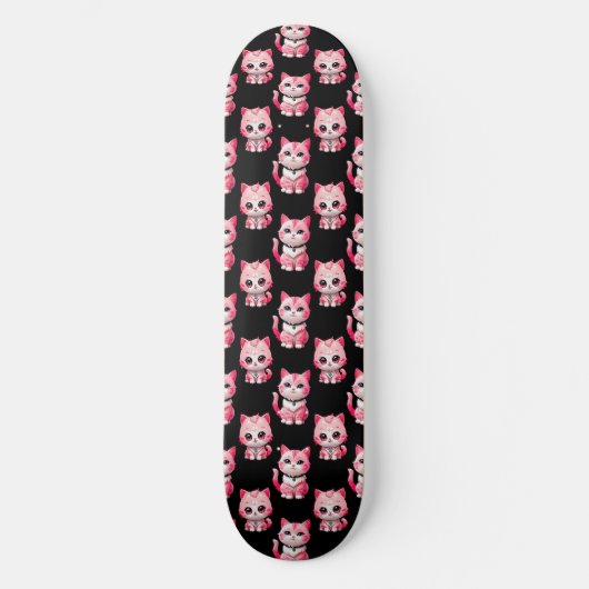 Kawaii Pink Kitty Cats Design Persoonlijk Skateboard (Voorkant)