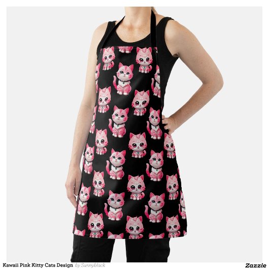 Kawaii Pink Kitty Cats Design Schort