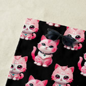Kawaii Pink Kitty Cats Design Strandlaken (In situ)