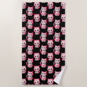 Kawaii Pink Kitty Cats Design Strandlaken (Voorkant)