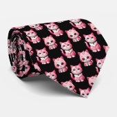 Kawaii Pink Kitty Cats Design Stropdas (Opgerold)