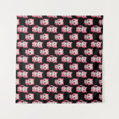 Kawaii Pink Kitty Cats Design Wandkleed (Voorkant (horizontaal))