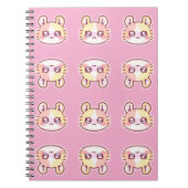 Kawaii Pink Kitty Pattern Spiral Notebook  Notitieboek (Voorkant)