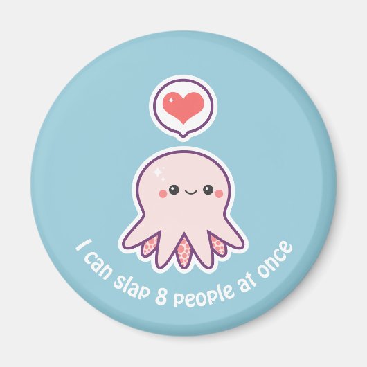 Kawaii Pink Octopus Magneet (Voorkant)