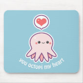 Kawaii Pink Octopus Muismat (Voorkant)