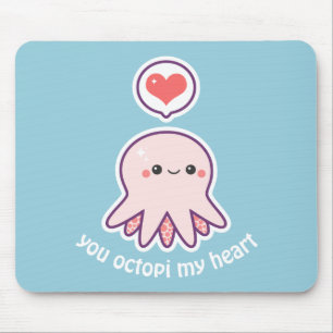 Kawaii Pink Octopus Muismat