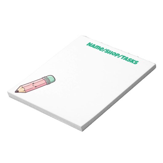 Kawaii Pink Pencil Notitieblok (Linkerzijde)