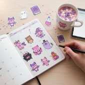 Kawaii Pink & Purple Halloween Sticker Pack