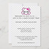 Kawaii Pink Ribbo Skull Halloween Party Invitation Kaart (Achterkant)