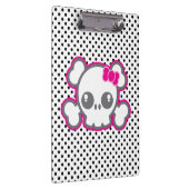 Kawaii Pink Ribbon Skull Clip Board Klembord (Rechts)