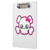 Kawaii Pink Ribbon Skull Clip Board Klembord (Links)