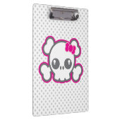 Kawaii Pink Ribbon Skull Clip Board Klembord (Rechts)