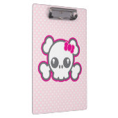 Kawaii Pink Ribbon Skull Clip Board Klembord (Rechts)