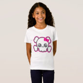 Kawaii Pink Ribbon Skull Cloding T-shirt (Voorkant volledig)